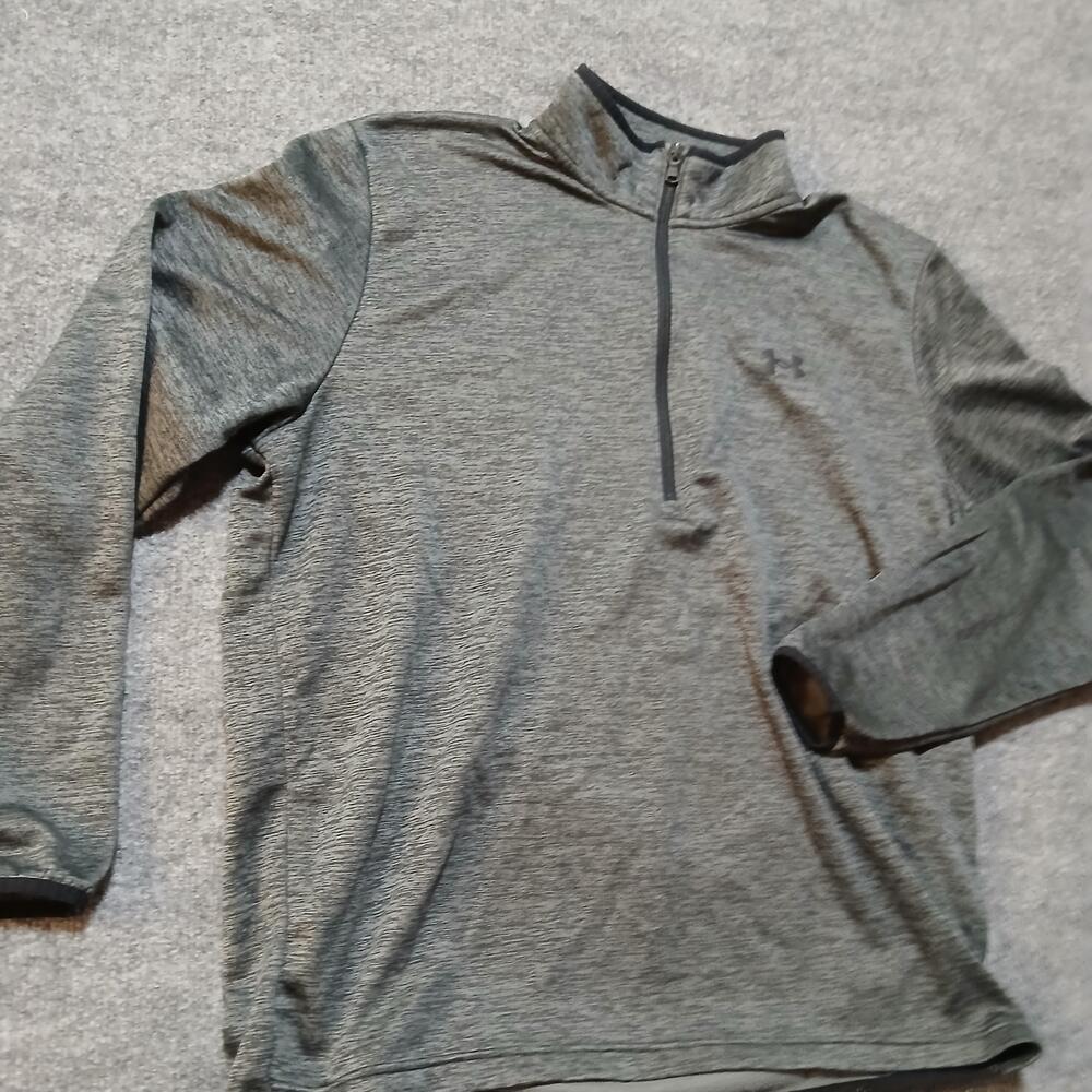 Under Armour Sweater Mens XL Gray Quarter Zip Loose Fit Athletic Pullover